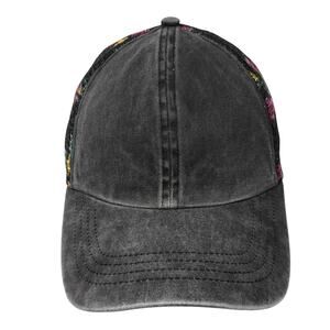 Mudd Ponytail Trucker Hat Multicolor One Size Adjustable Mesh Back Floral Blank
